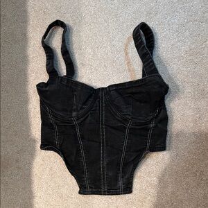 Zara Black Denim Corset S